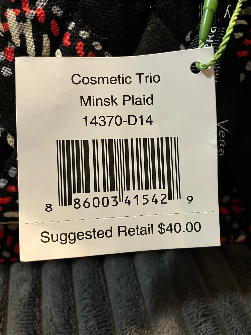 Vera Bradley Cosmetic Bag Trio in Minsk Plaid